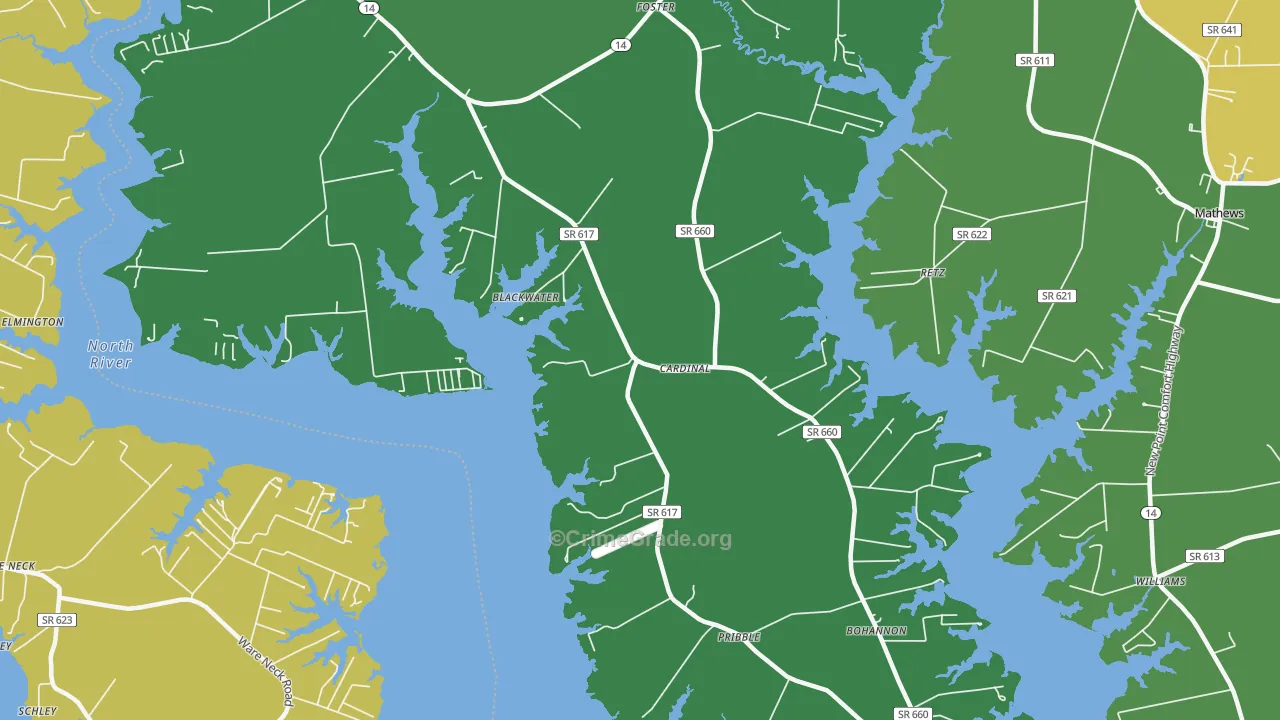 23056, VA Map of Theft Rates