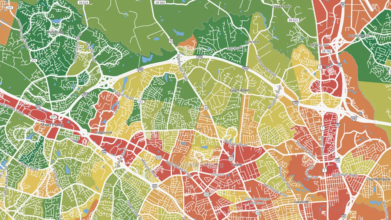 23060, VA Map of Theft Rates