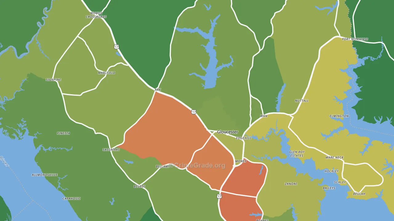 23061, VA Map of Theft Rates