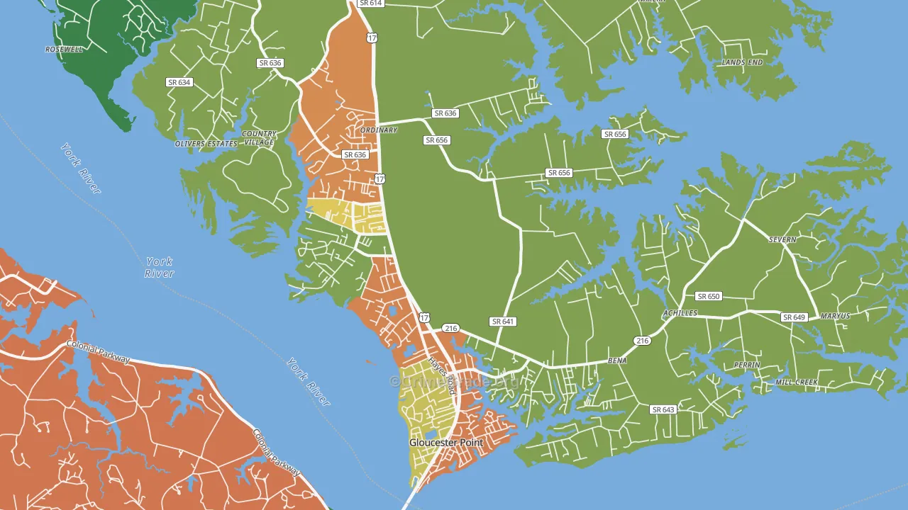 23072, VA Map of Theft Rates