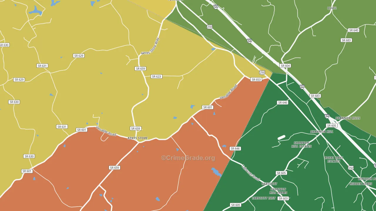 23084, VA Map of Theft Rates
