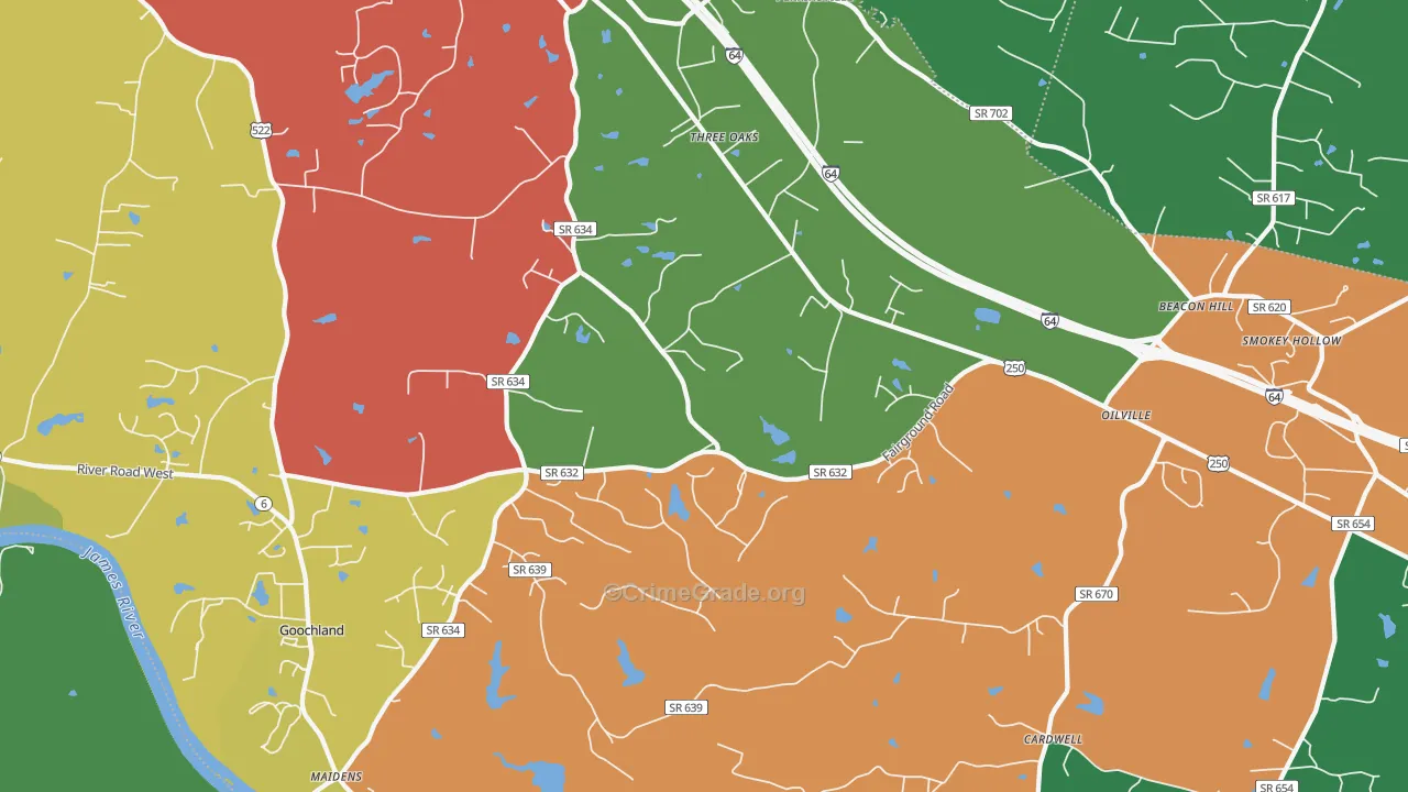 23102, VA Map of Theft Rates