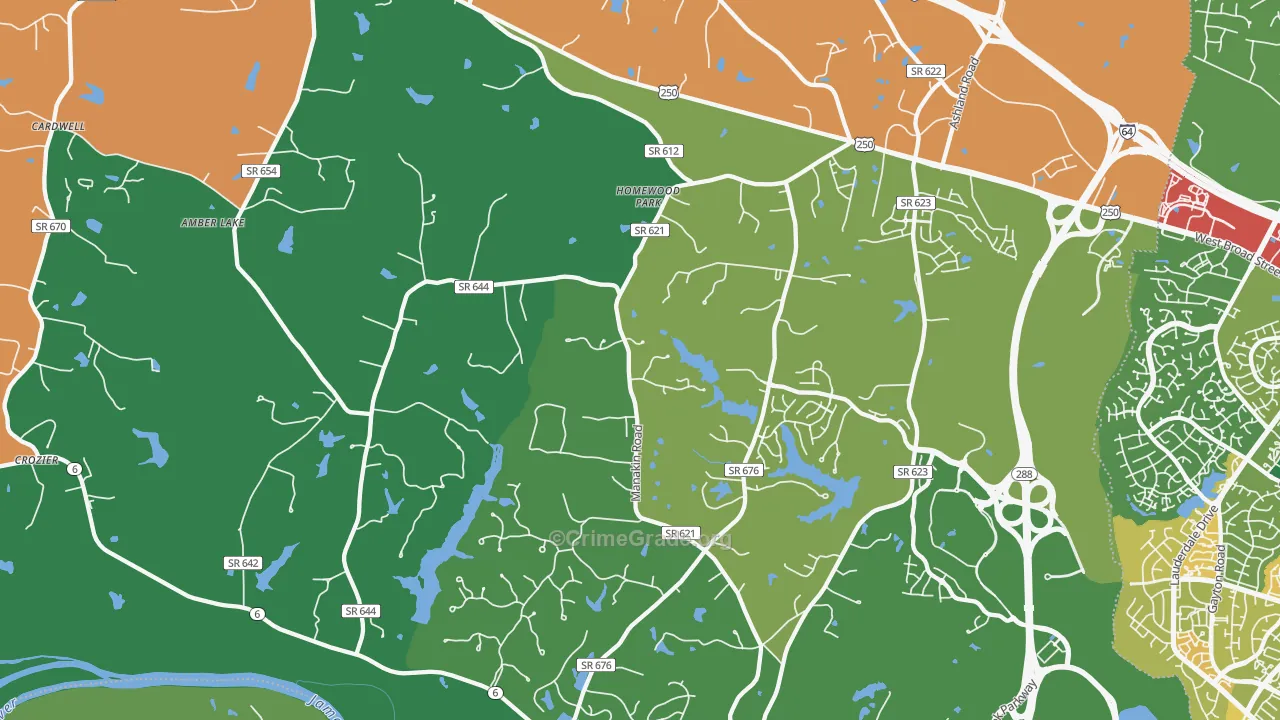 23103, VA Map of Theft Rates