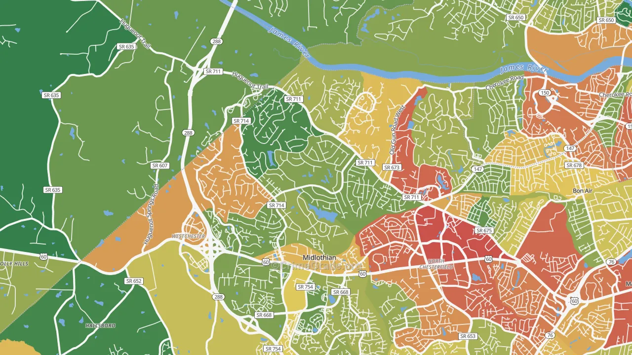 23113, VA Map of Theft Rates