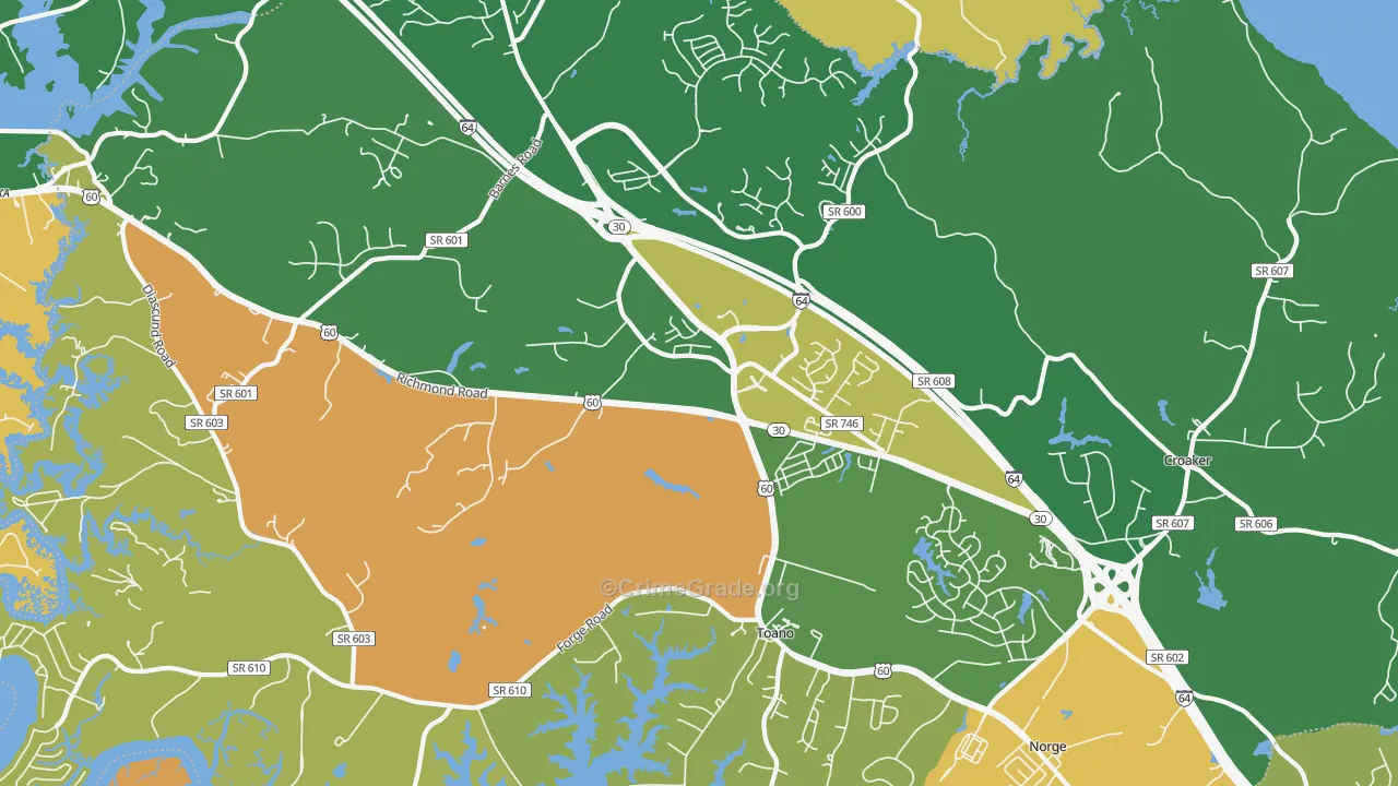 23168, VA Map of Theft Rates