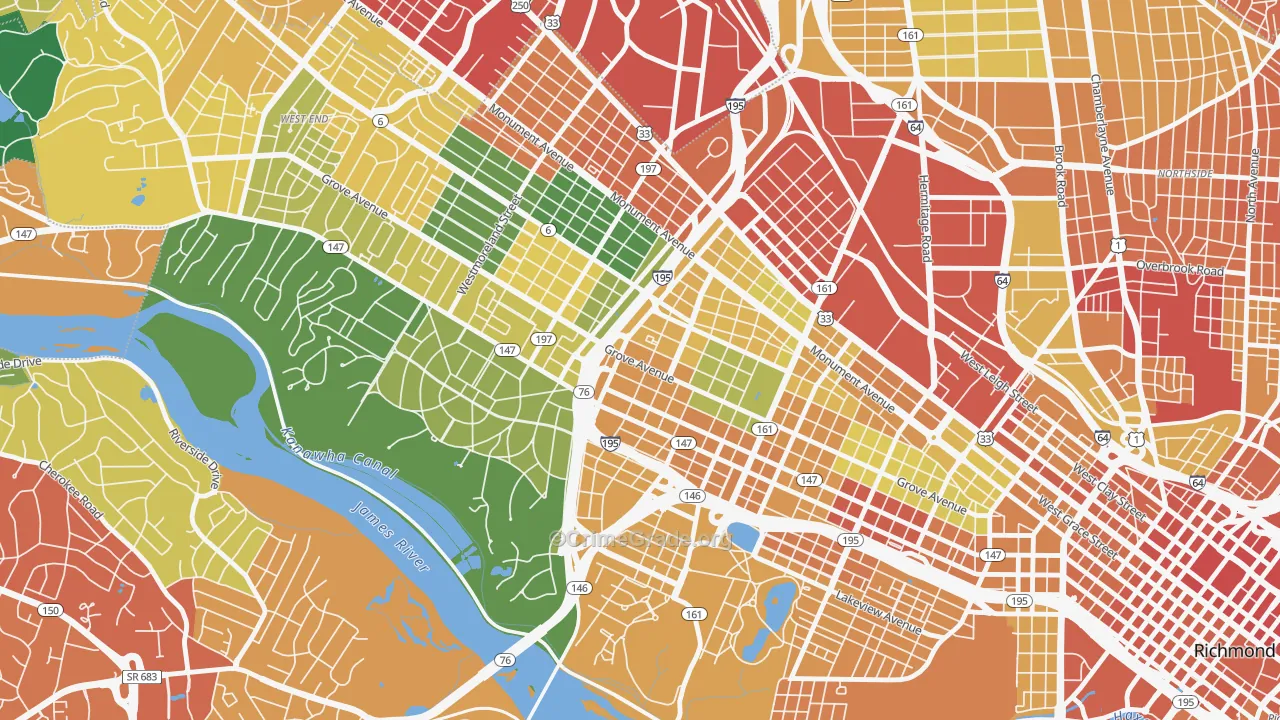 23221, VA Map of Theft Rates