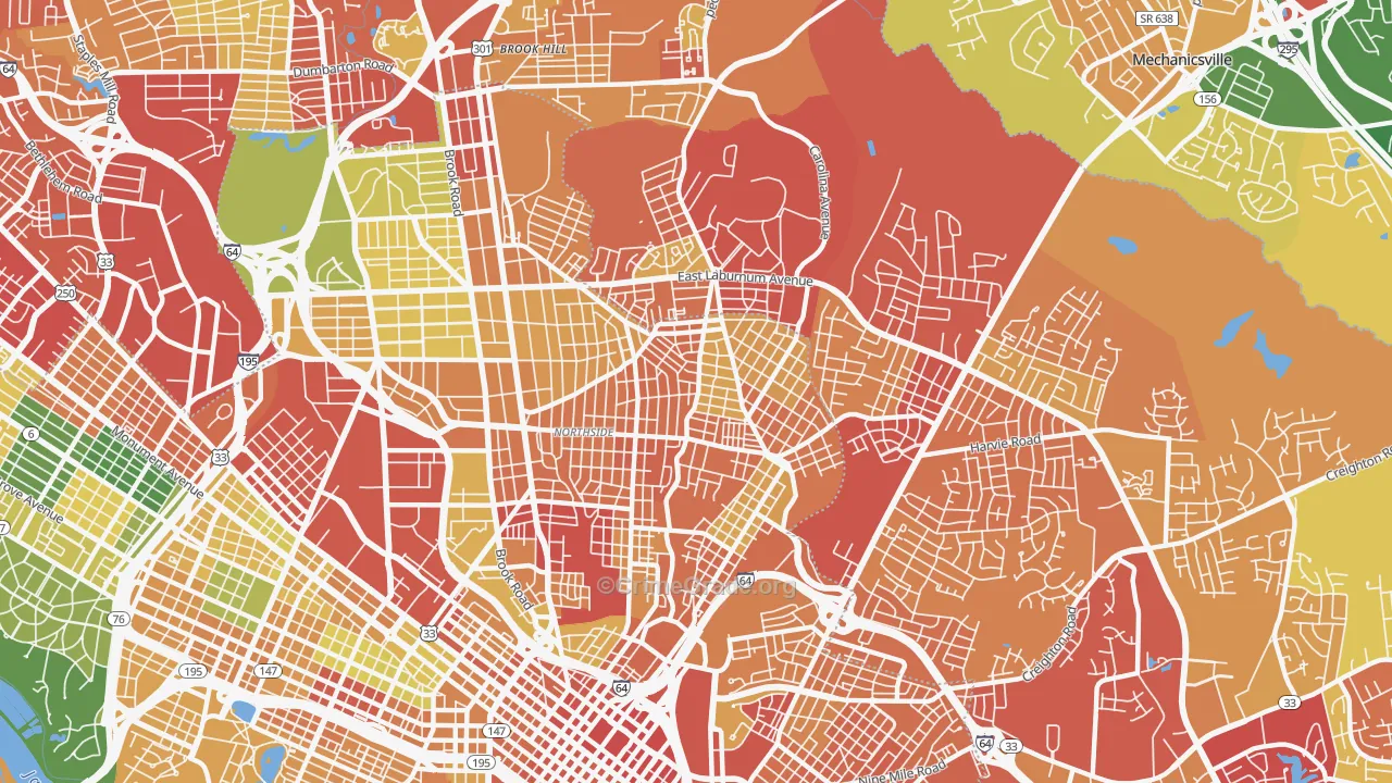 23222, VA Map of Theft Rates