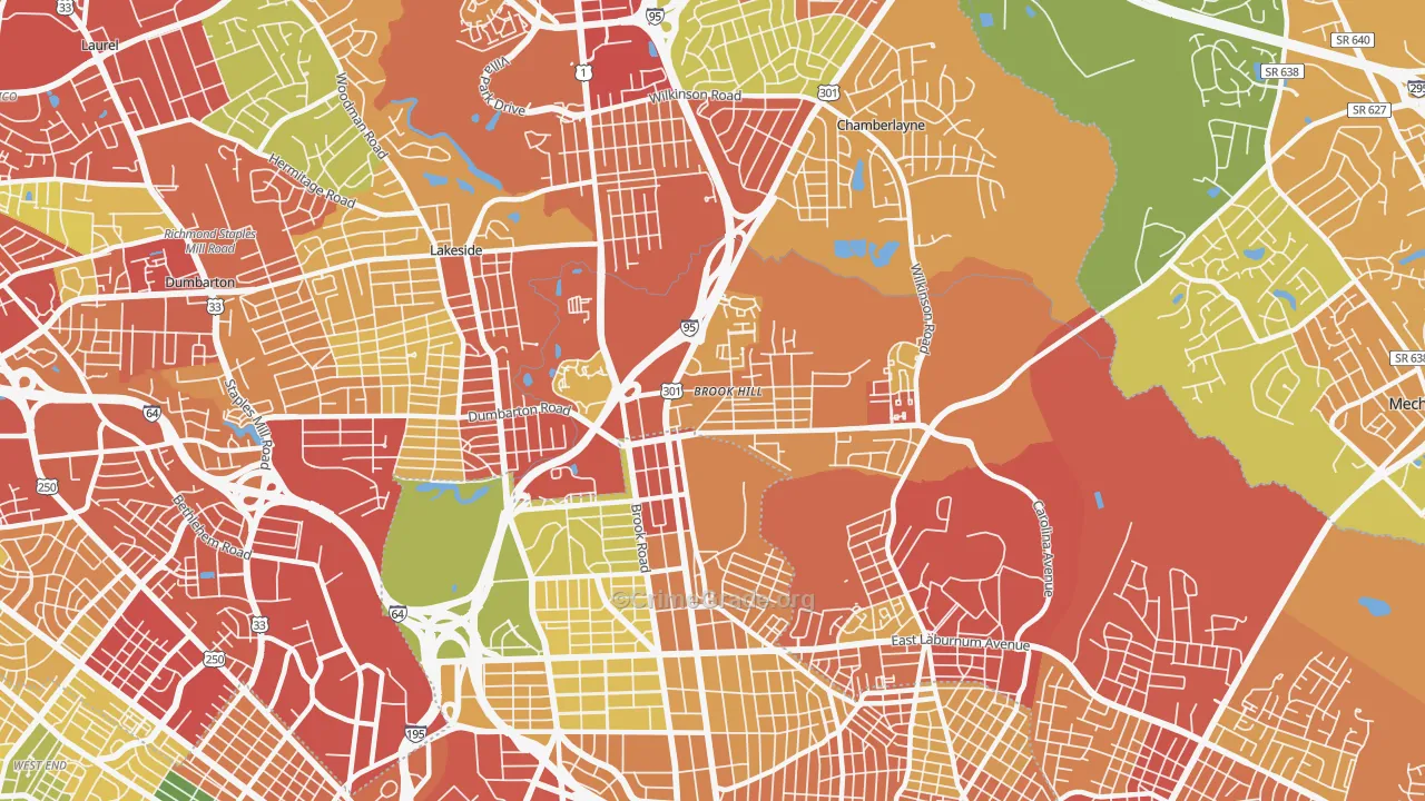 23227, VA Map of Theft Rates