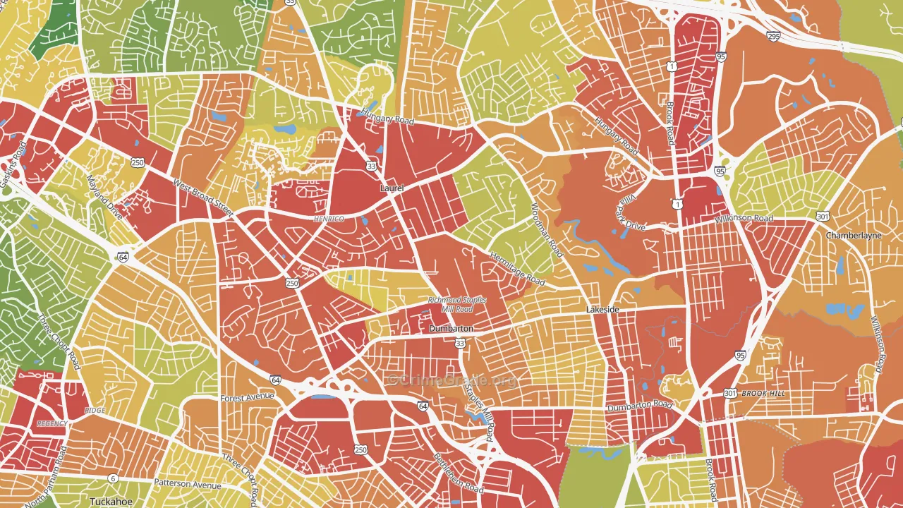 23228, VA Map of Theft Rates