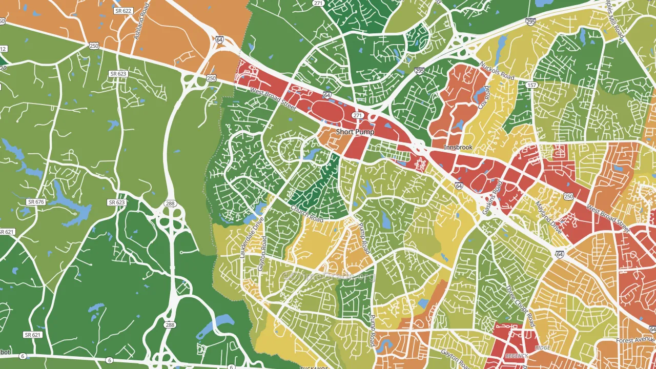 23233, VA Map of Theft Rates