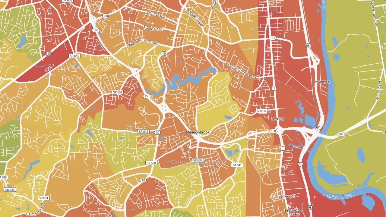 23234, VA Map of Theft Rates