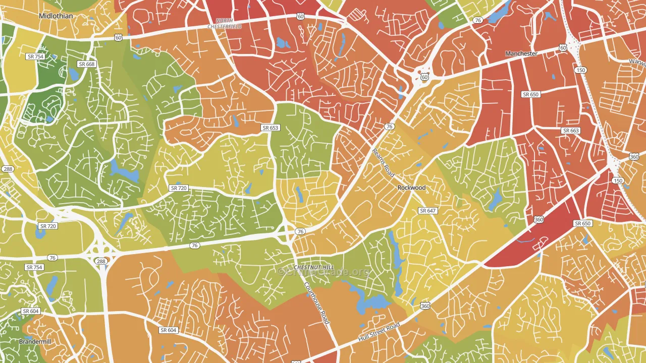 23236, VA Map of Theft Rates