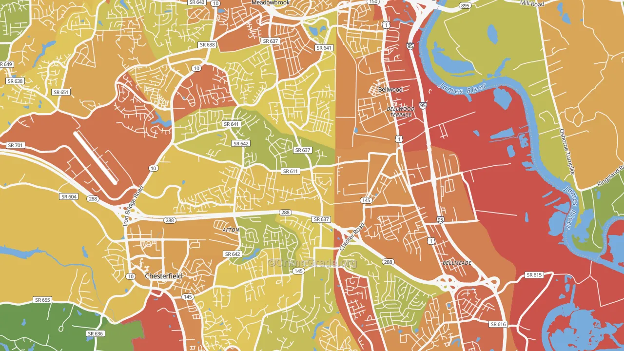 23237, VA Map of Theft Rates