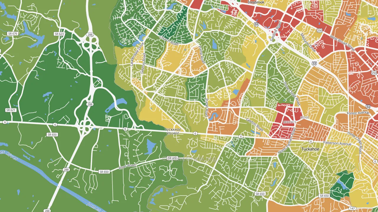 23238, VA Map of Theft Rates