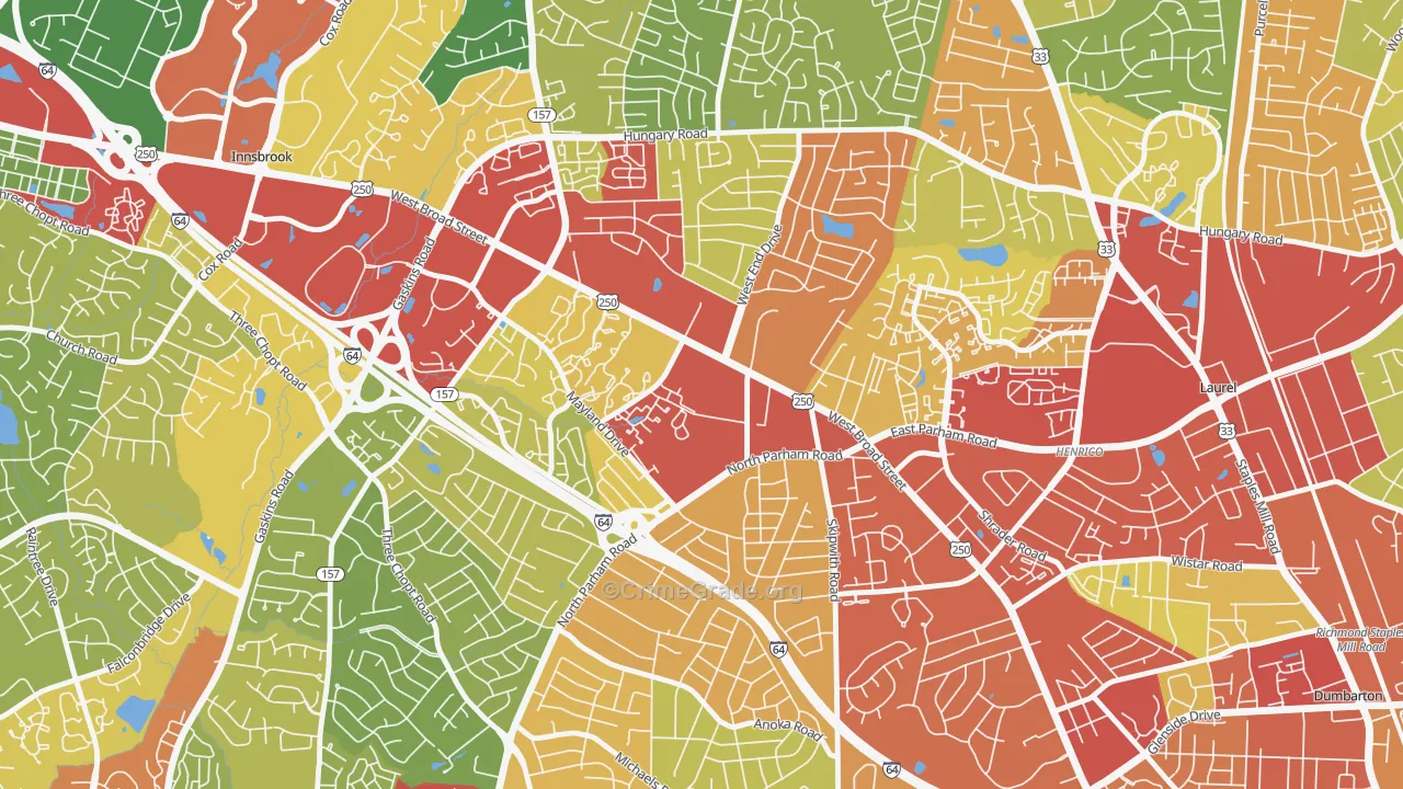 23294, VA Map of Theft Rates