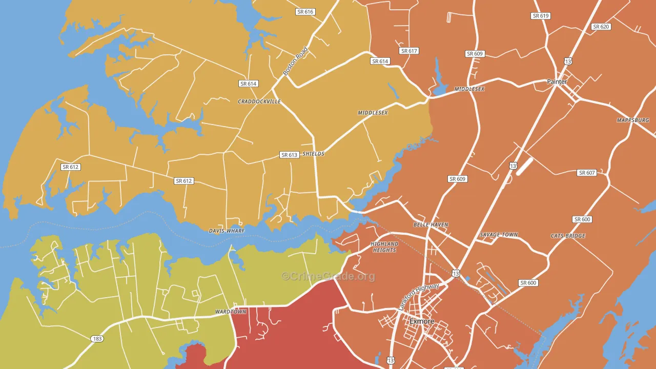 23306, VA Map of Theft Rates