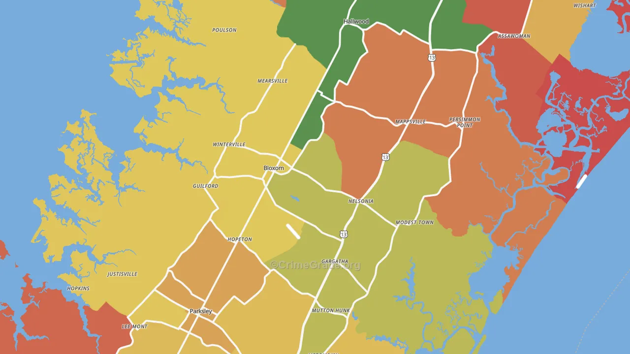 23308, VA Map of Theft Rates