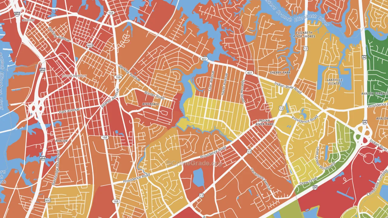 23325, VA Map of Theft Rates