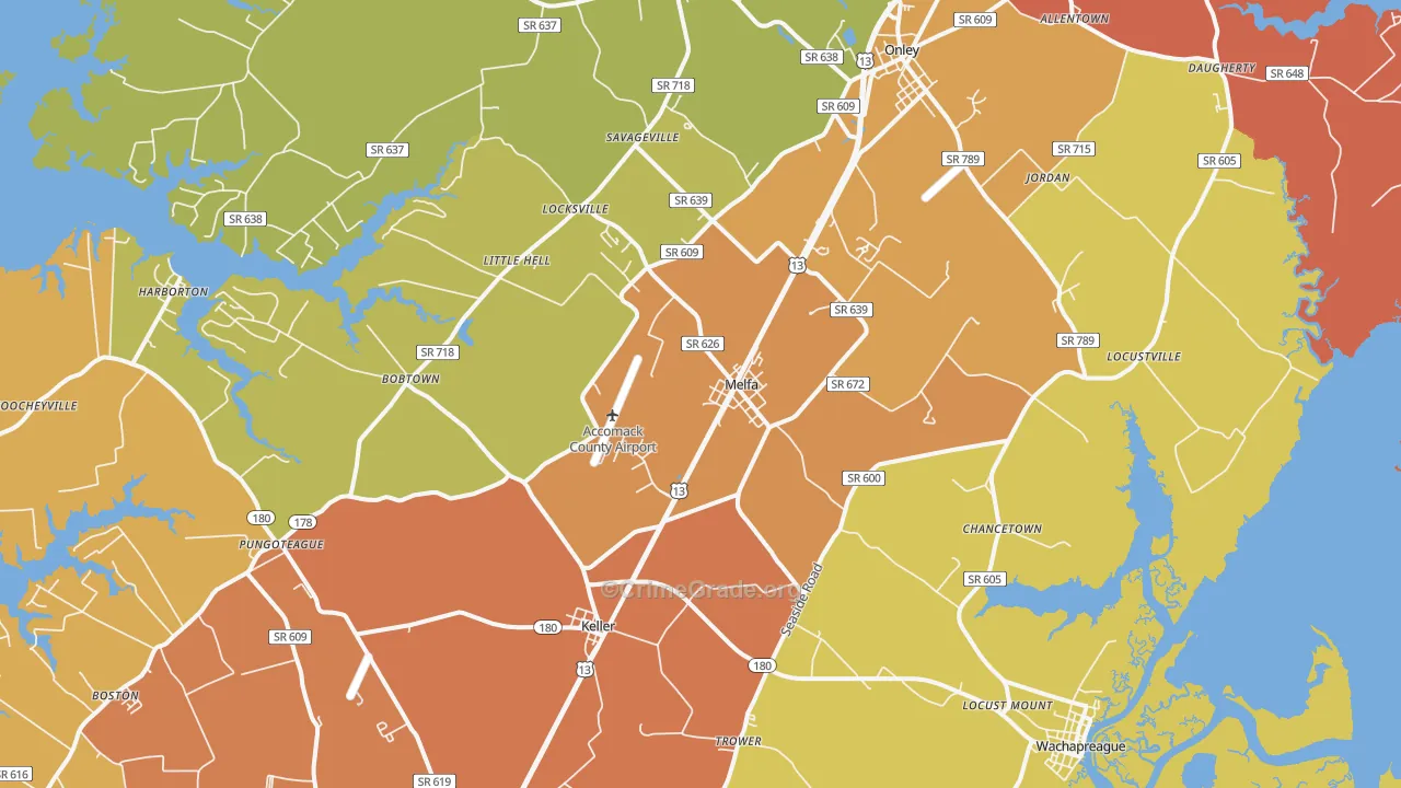 23410, VA Map of Theft Rates