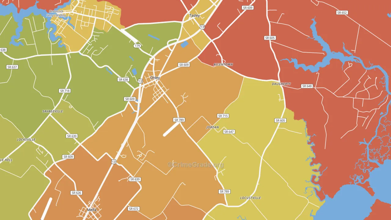 23418, VA Map of Theft Rates