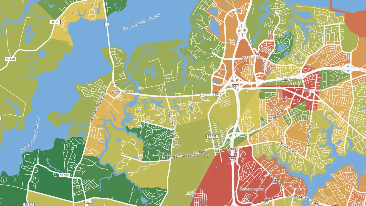 23435, VA Map of Theft Rates