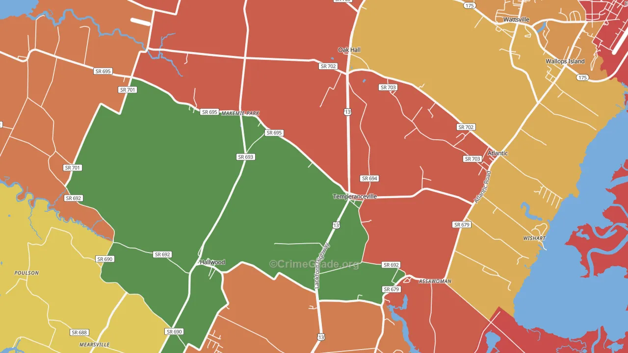 23442, VA Map of Theft Rates
