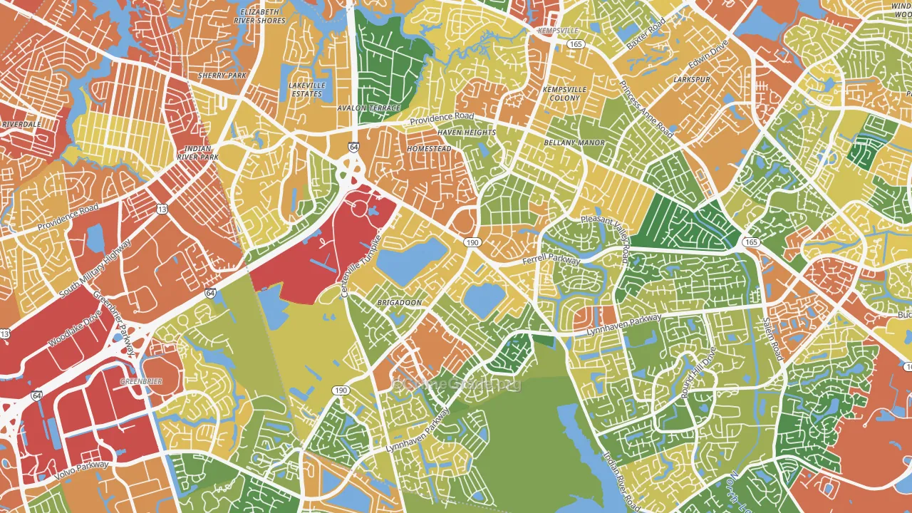23464, VA Map of Theft Rates