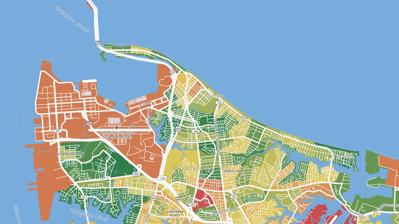 23503, VA Map of Theft Rates