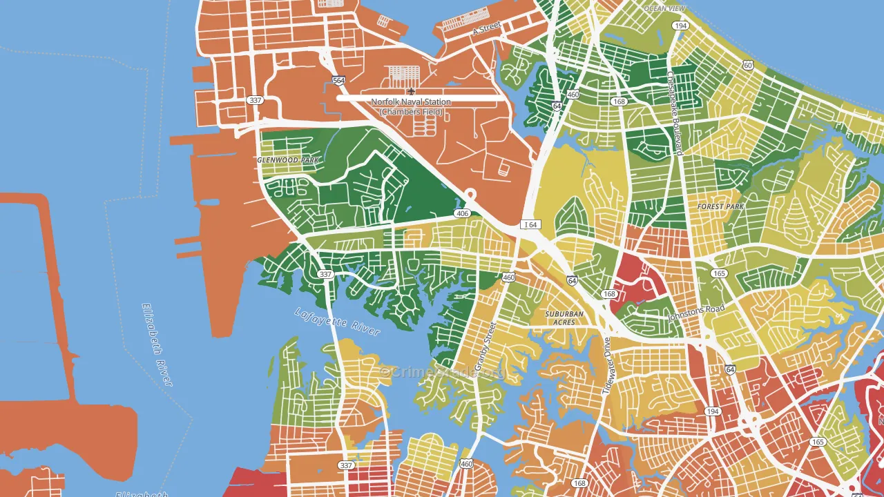 23505, VA Map of Theft Rates