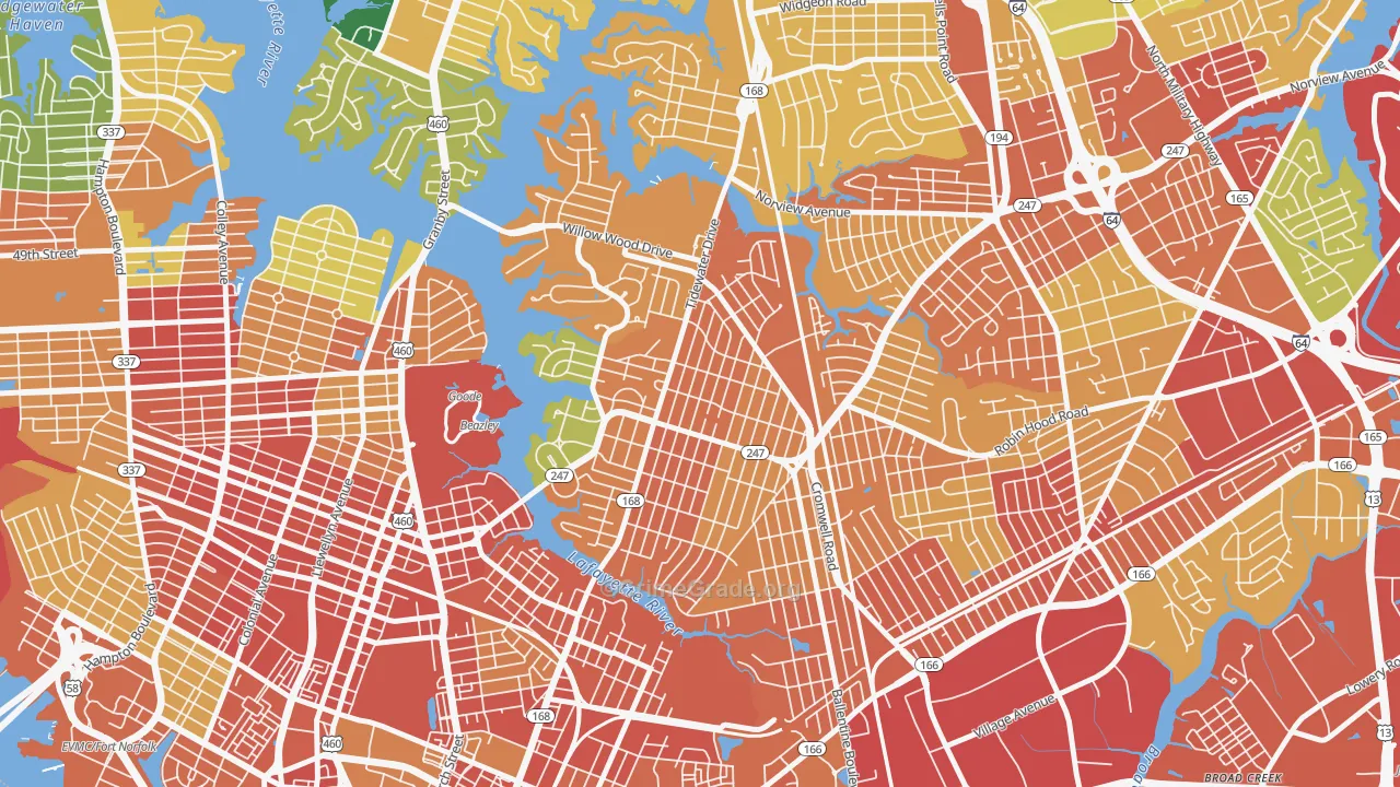 23509, VA Map of Theft Rates