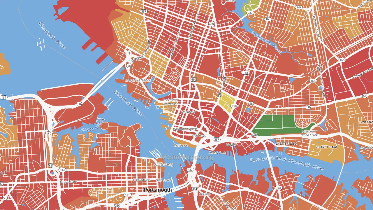 23510, VA Map of Theft Rates