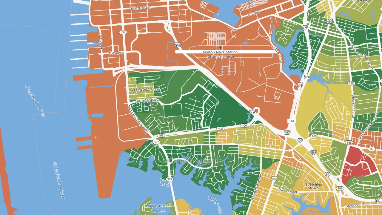 23551, VA Map of Theft Rates