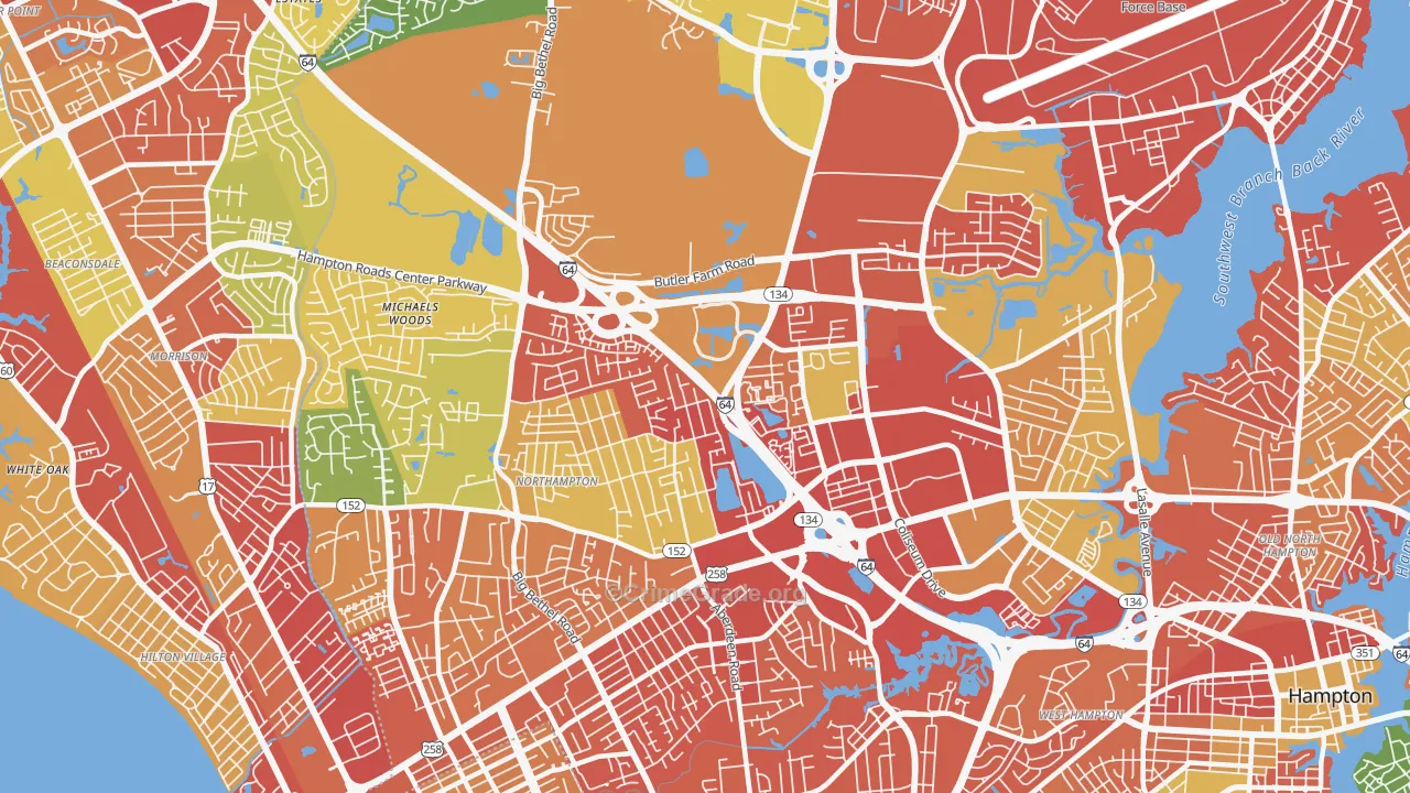 23666, VA Map of Theft Rates
