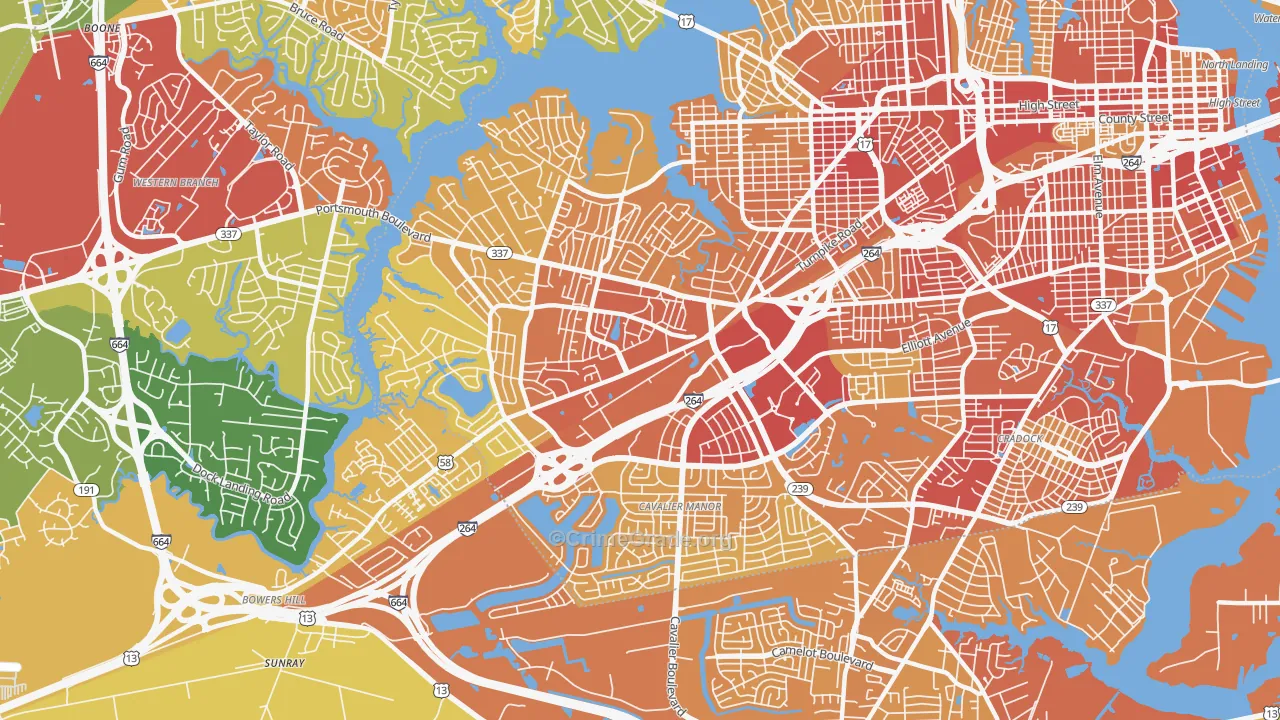 23701, VA Map of Theft Rates