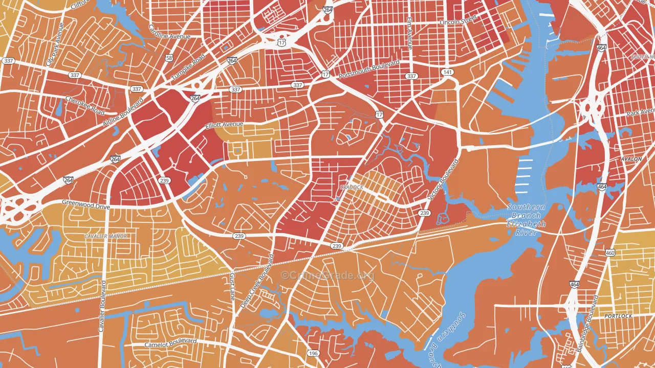 23702, VA Map of Theft Rates