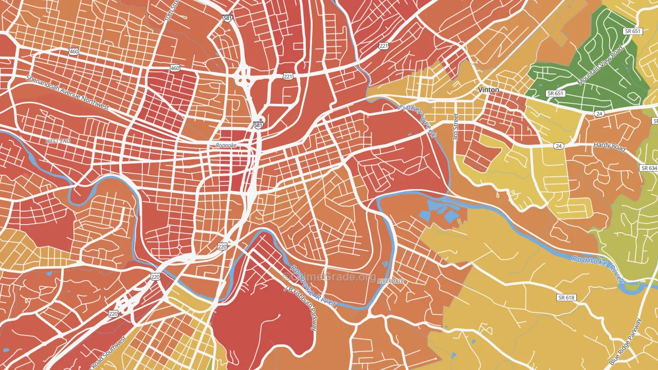 24013, VA Map of Theft Rates