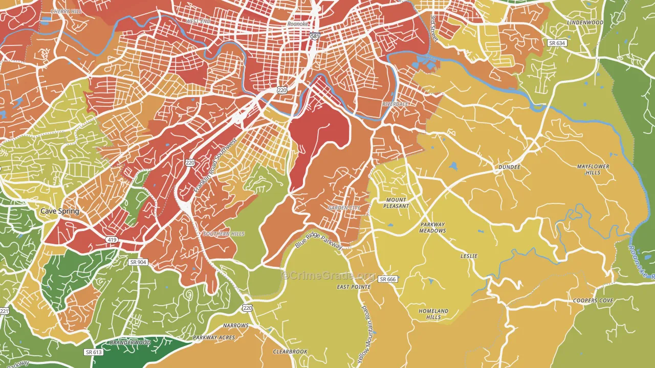 24014, VA Map of Theft Rates