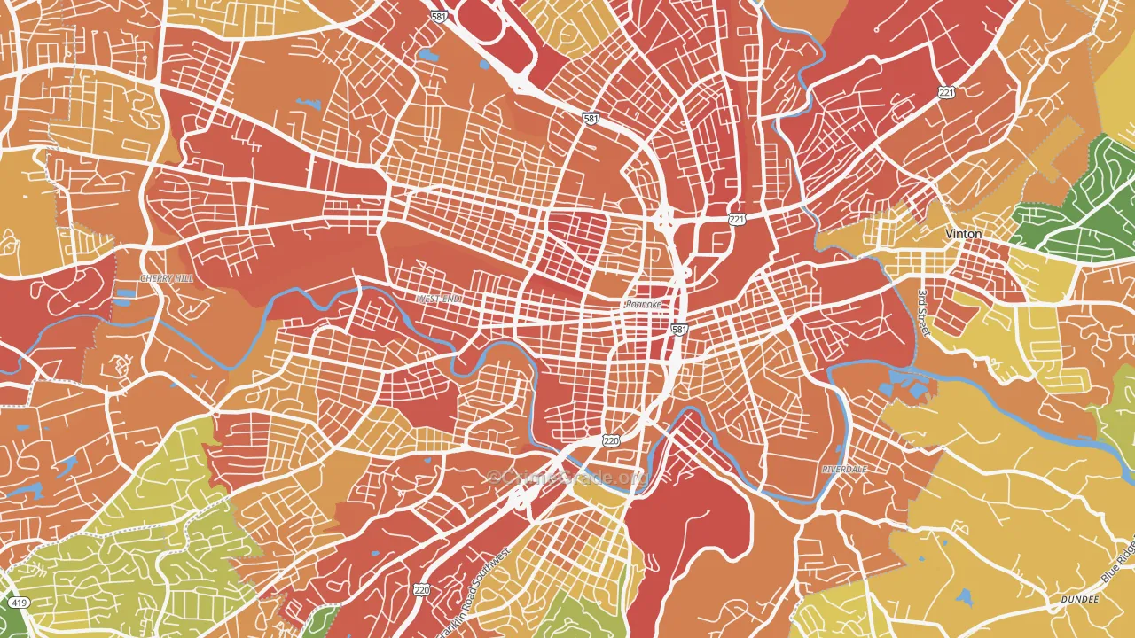 24016, VA Map of Theft Rates