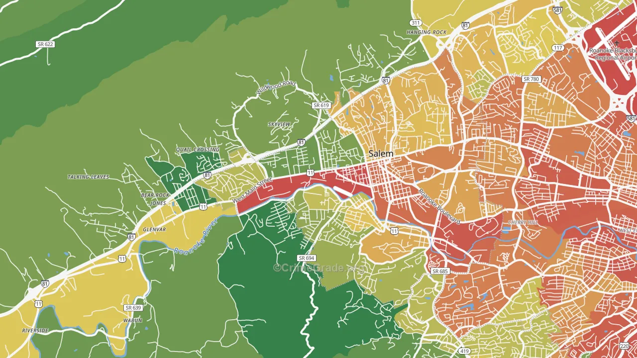 24153, VA Map of Theft Rates