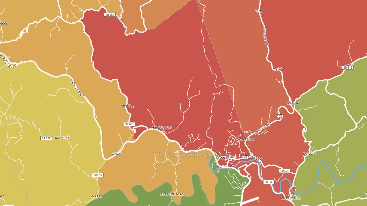 24283, VA Map of Theft Rates