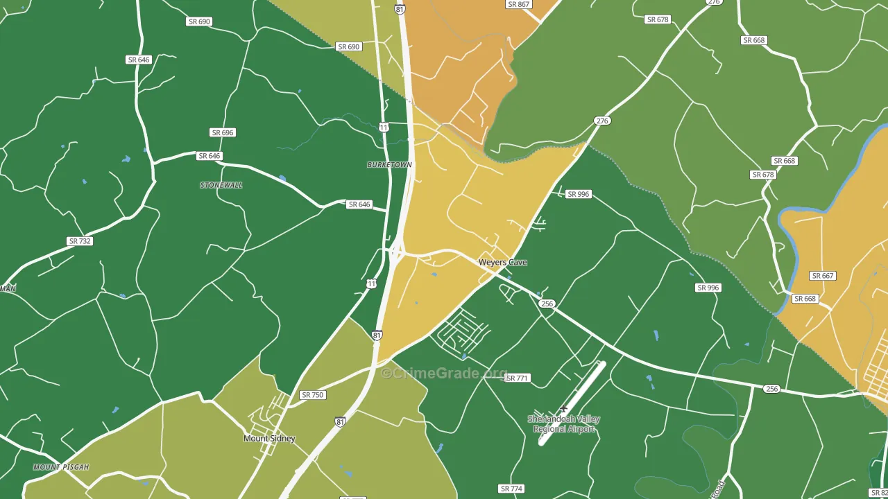 24486, VA Map of Theft Rates