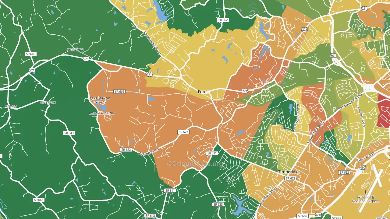 24551, VA Map of Theft Rates