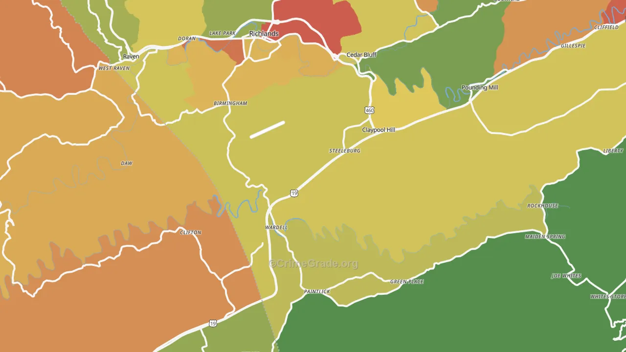24609, VA Map of Theft Rates