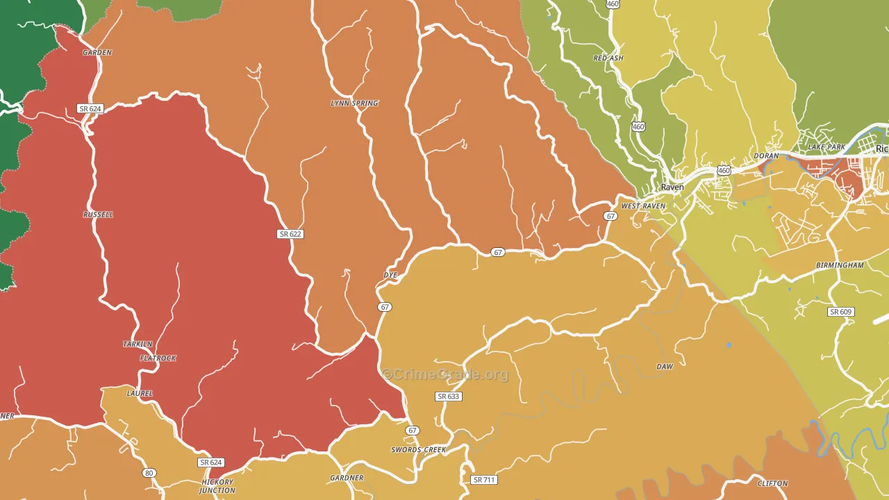 24649, VA Map of Theft Rates