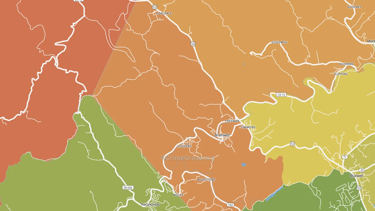 24715, WV Map of Theft Rates