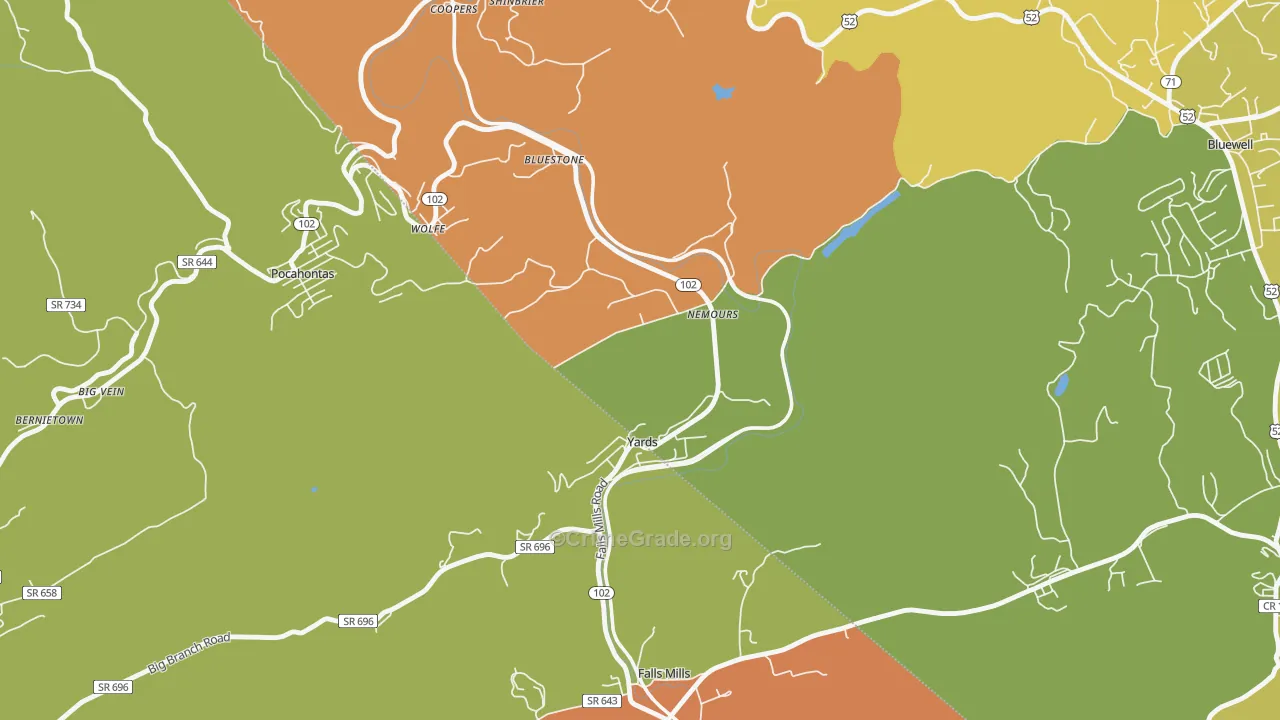 24738, WV Map of Theft Rates