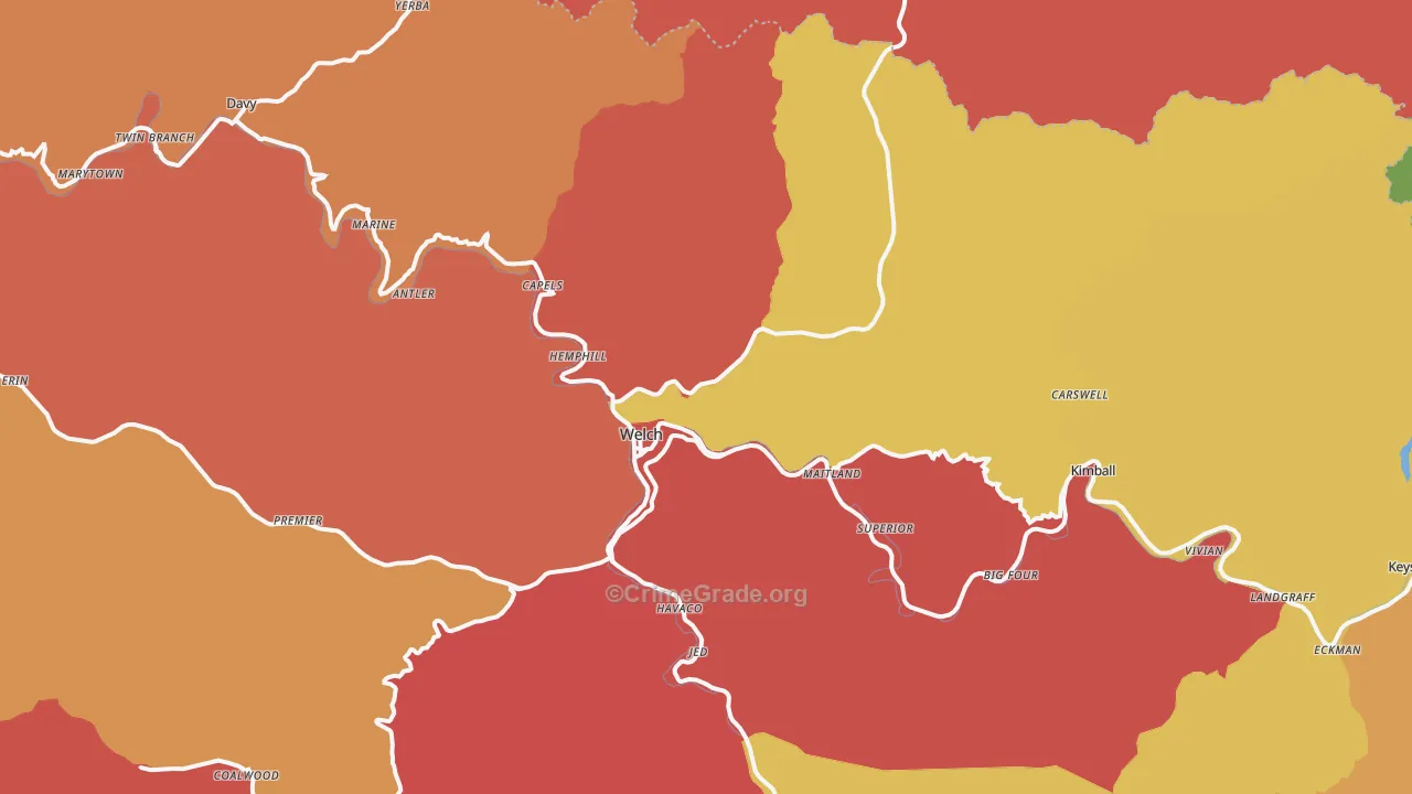 24801, WV Map of Theft Rates