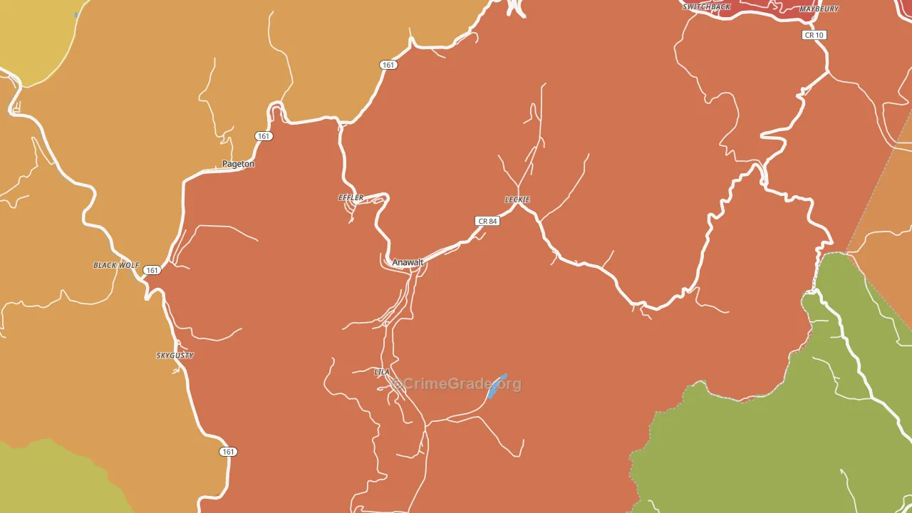 24808, WV Map of Theft Rates