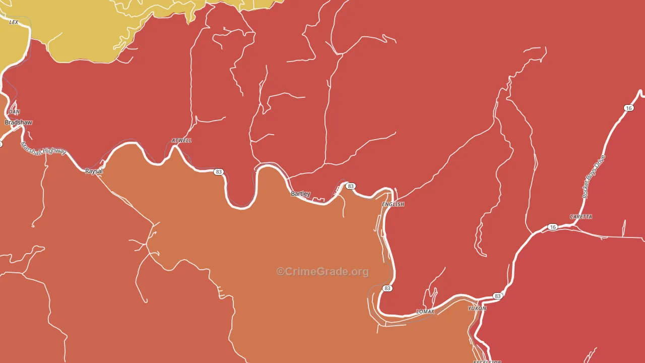 24813, WV Map of Theft Rates