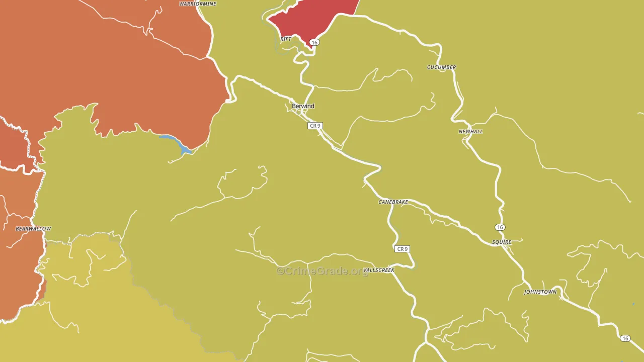 24815, WV Map of Theft Rates